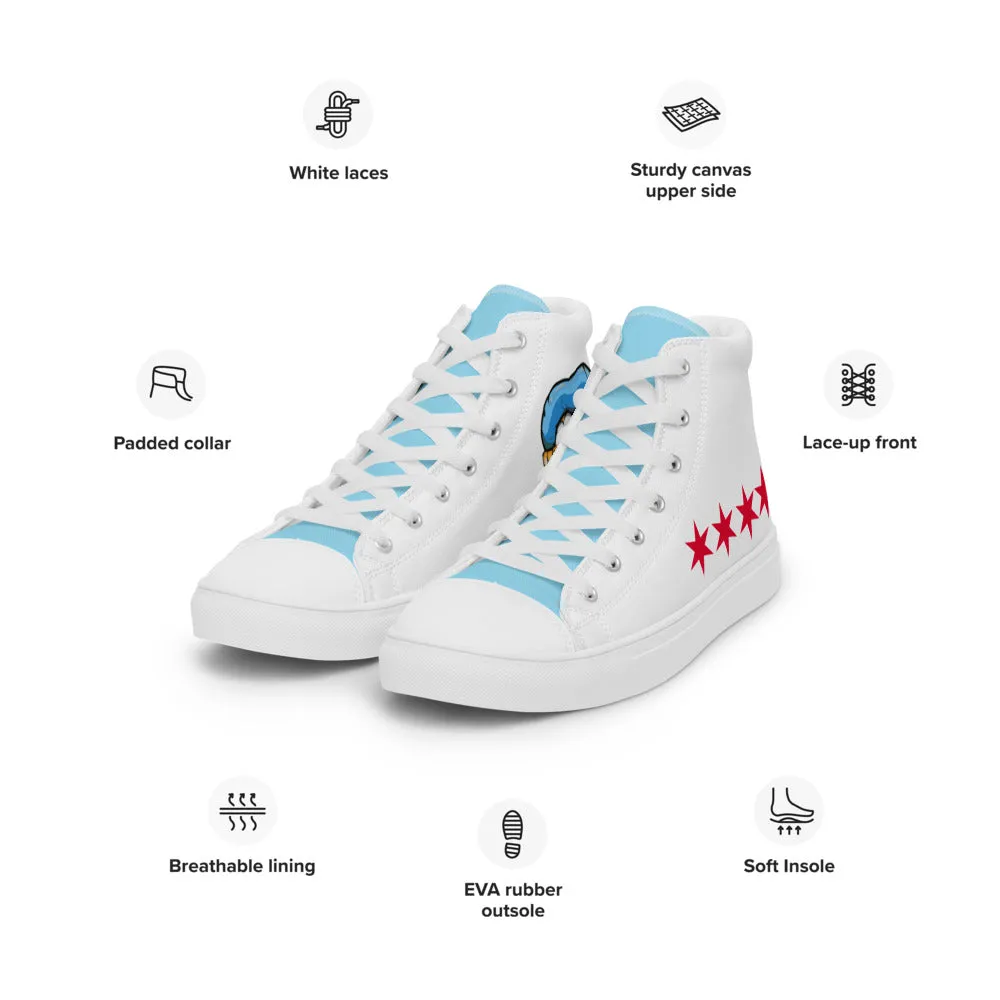 Chicago Flag Women’s high top canvas shoes