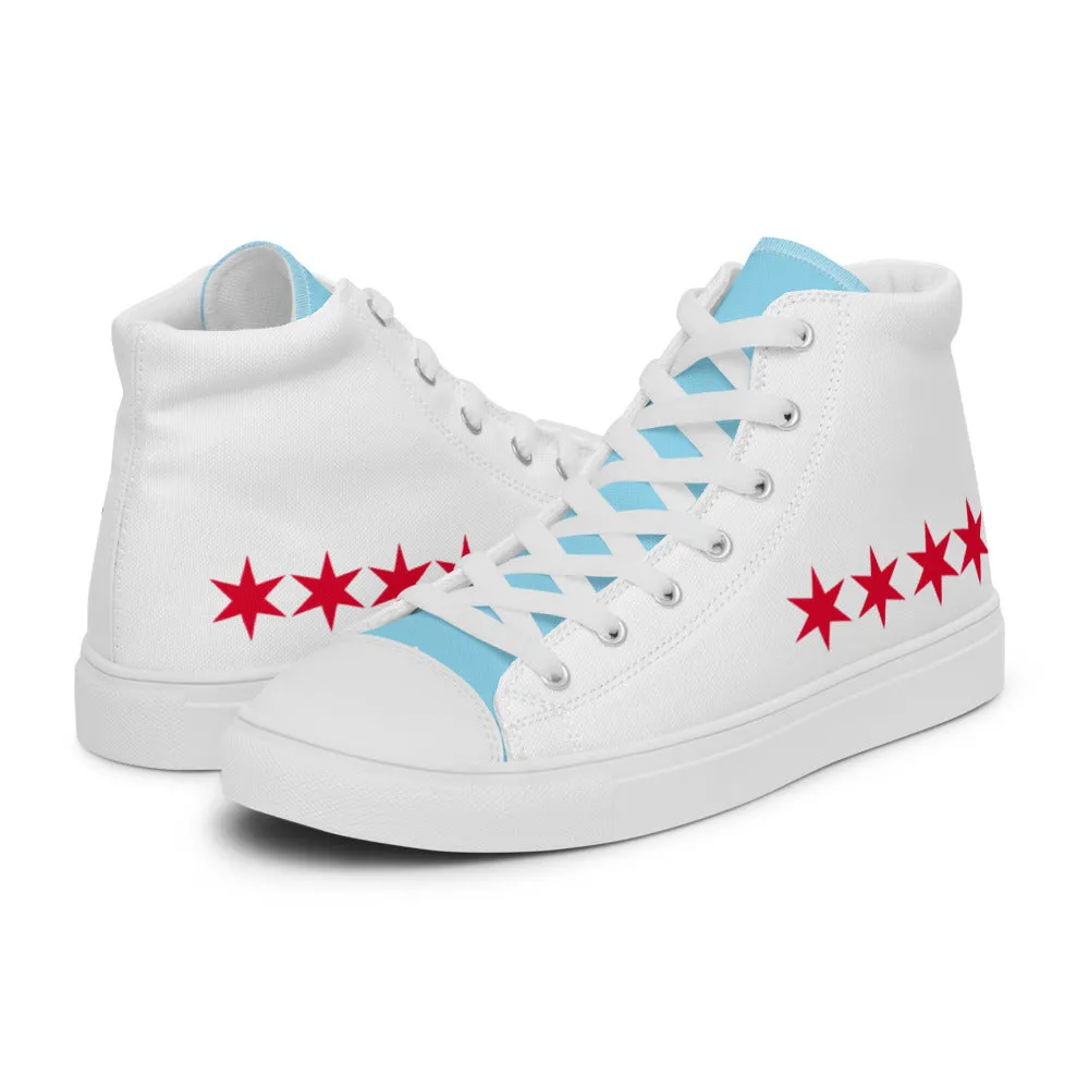 Chicago Flag Women’s high top canvas shoes