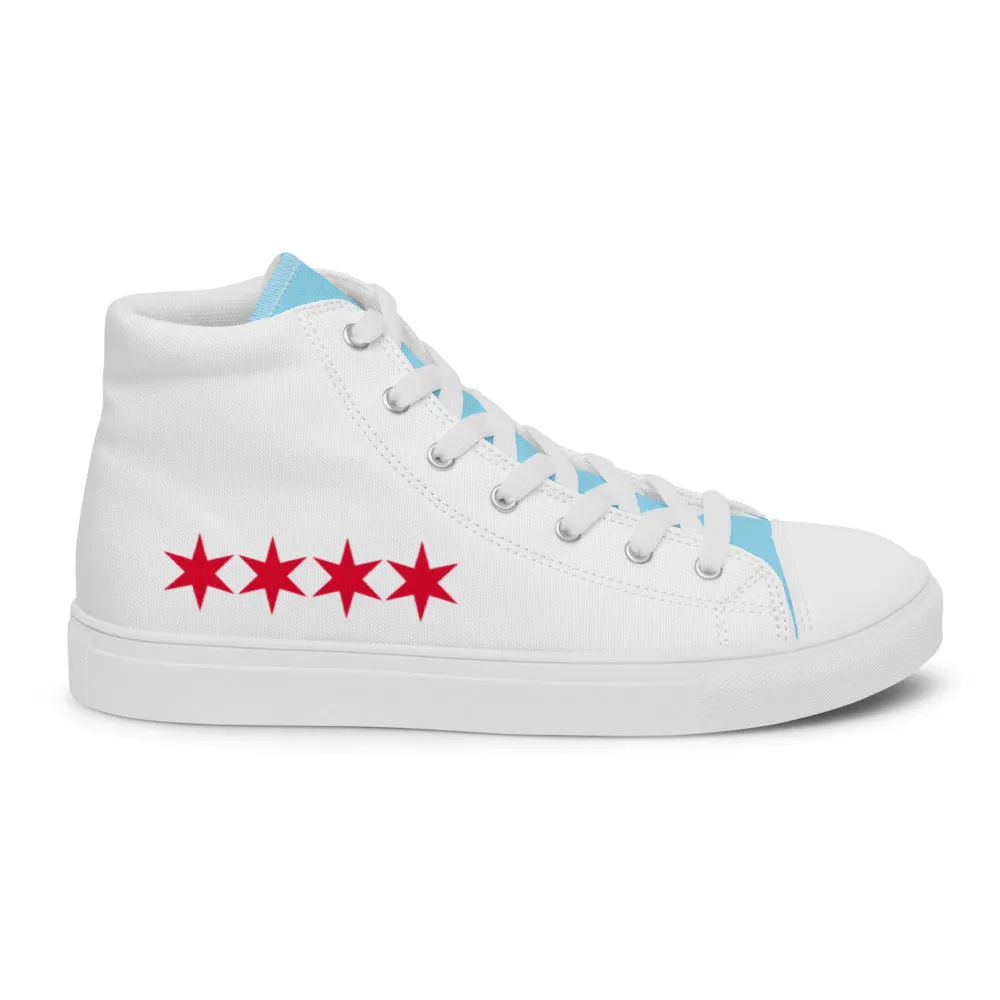 Chicago Flag Women’s high top canvas shoes