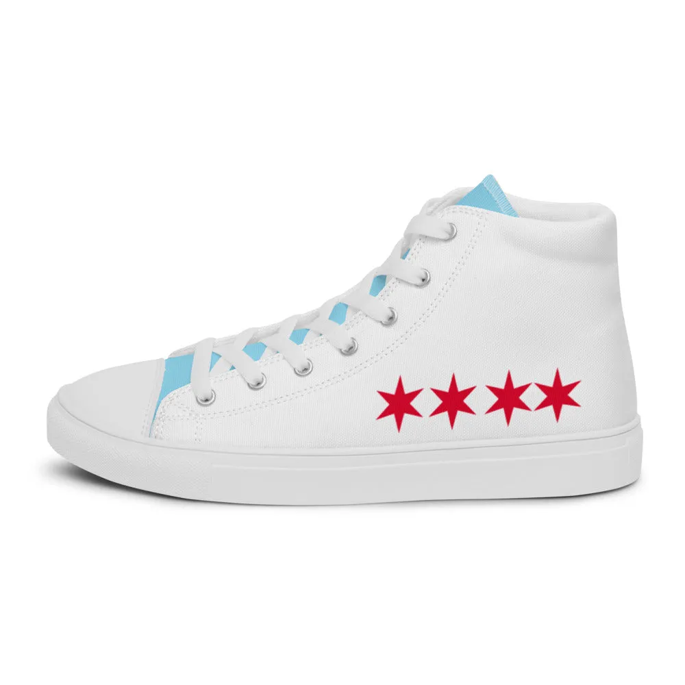 Chicago Flag Women’s high top canvas shoes