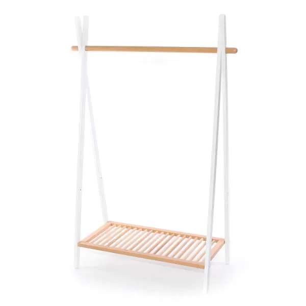 Clothes Rail Rack White/Natural