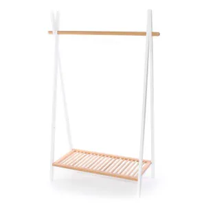 Clothes Rail Rack White/Natural