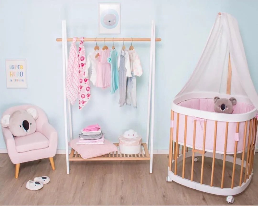 Clothes Rail Rack White/Natural