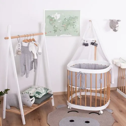 Clothes Rail Rack White/Natural