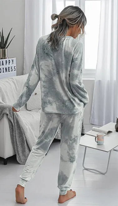 Comfy Thin & Lightweight Dark Greyish Tie-Dye Co-ord Set