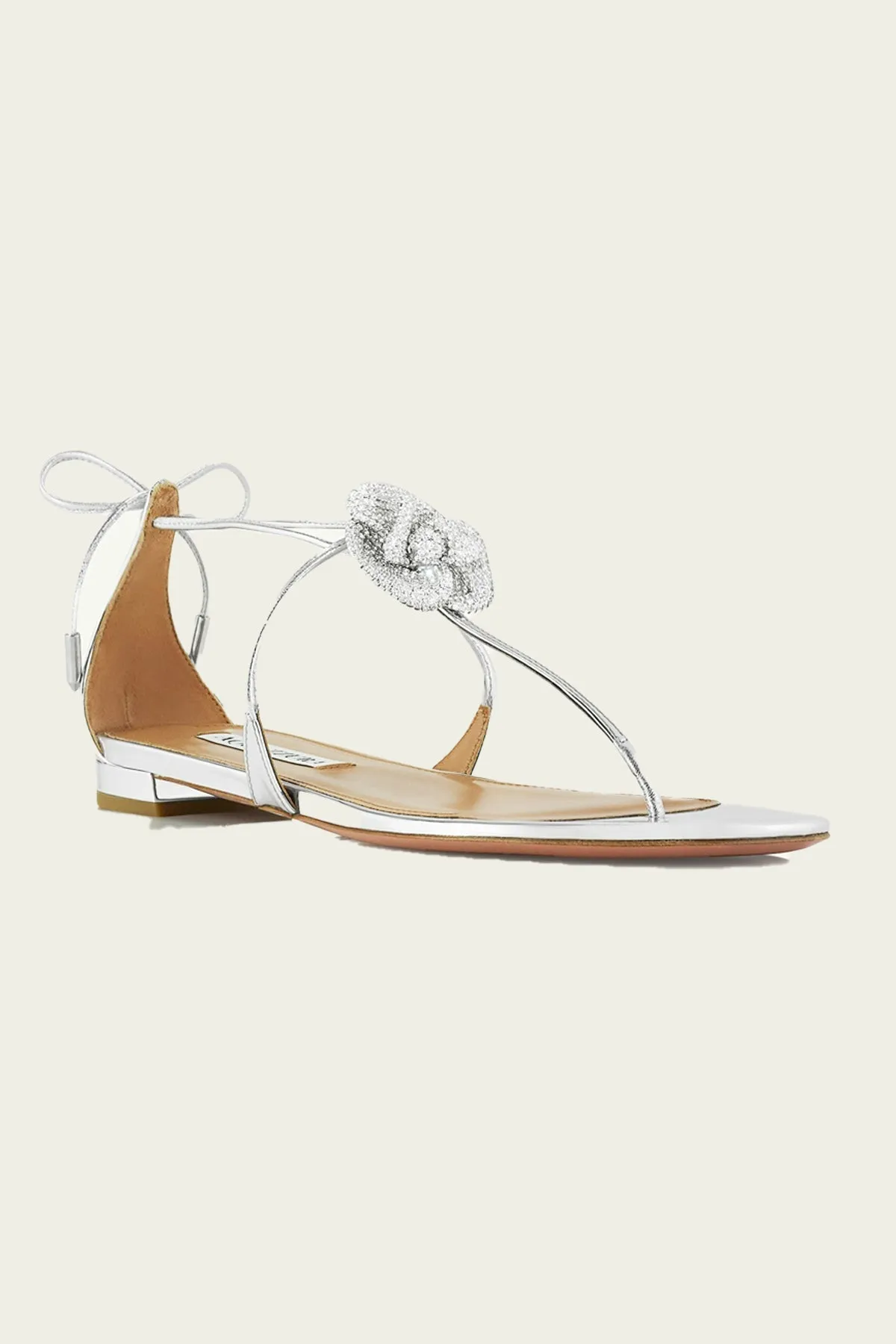 Crystal Orchid Sandal Flat in Silver