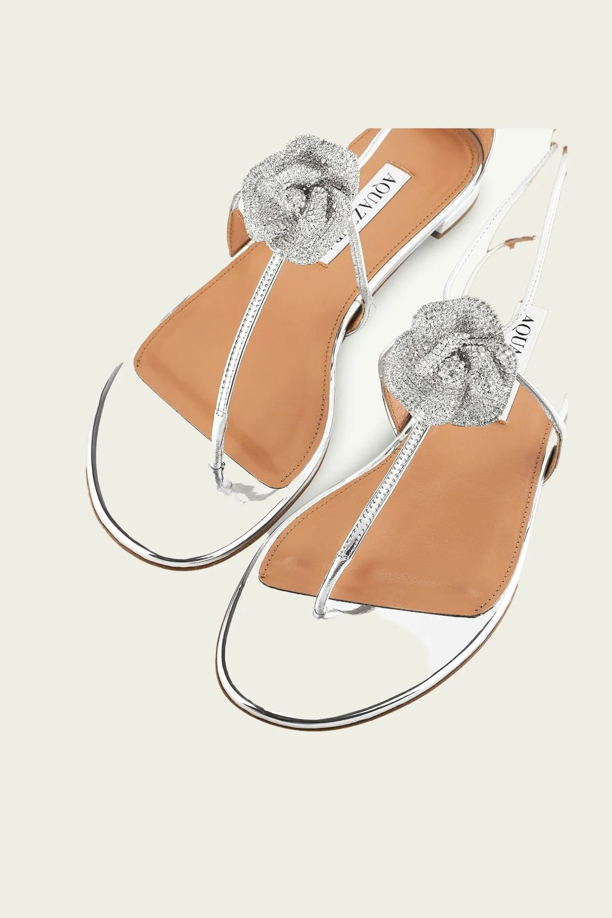 Crystal Orchid Sandal Flat in Silver