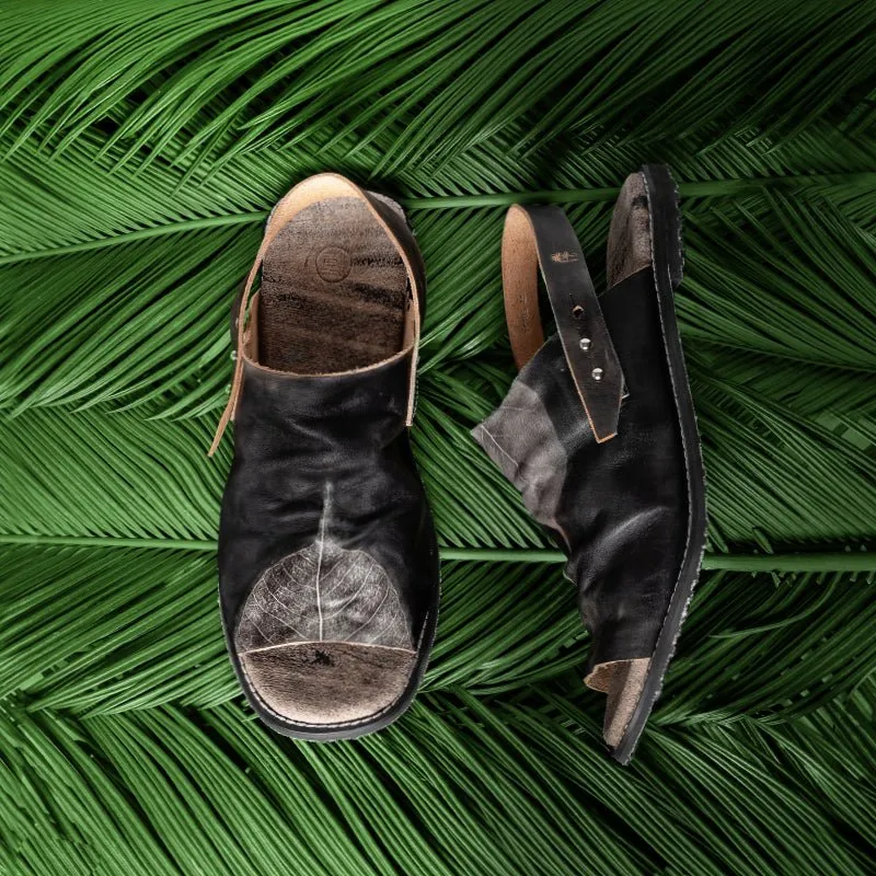 Custom cowhide slip-on sandals for men and women