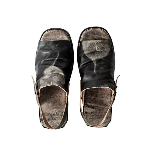 Custom cowhide slip-on sandals for men and women