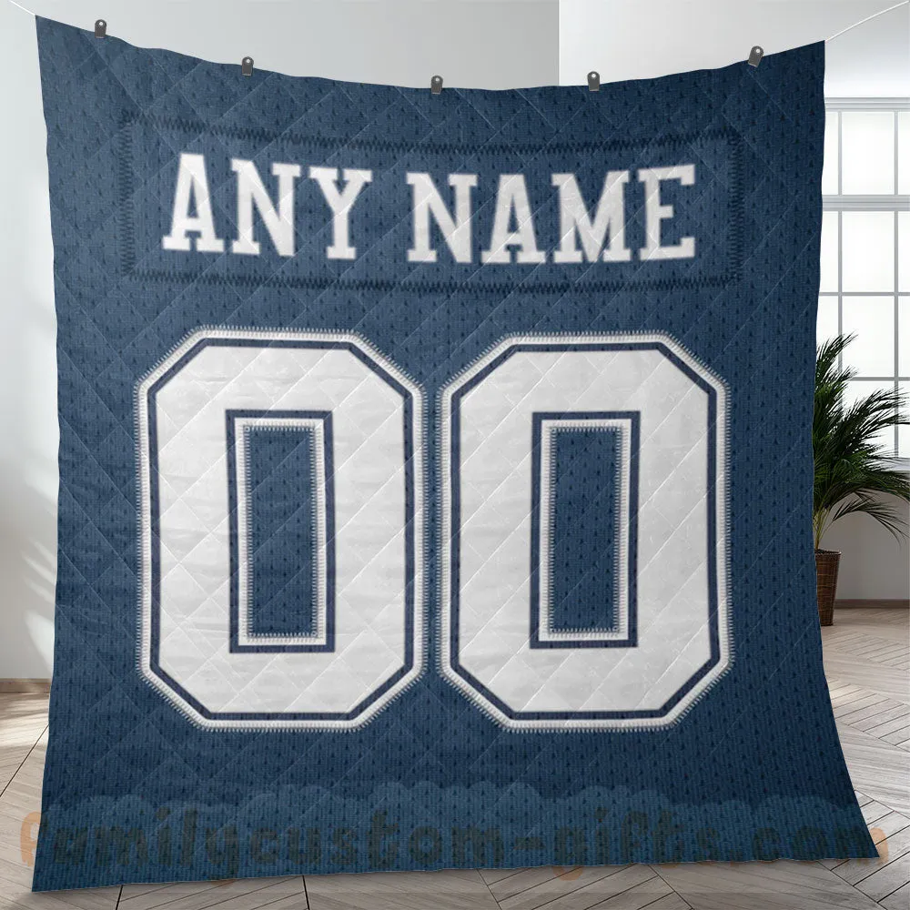 Custom Premium Quilt Blanket Dallas Jersey American Football Personalized Quilt Gifts for Her & Him