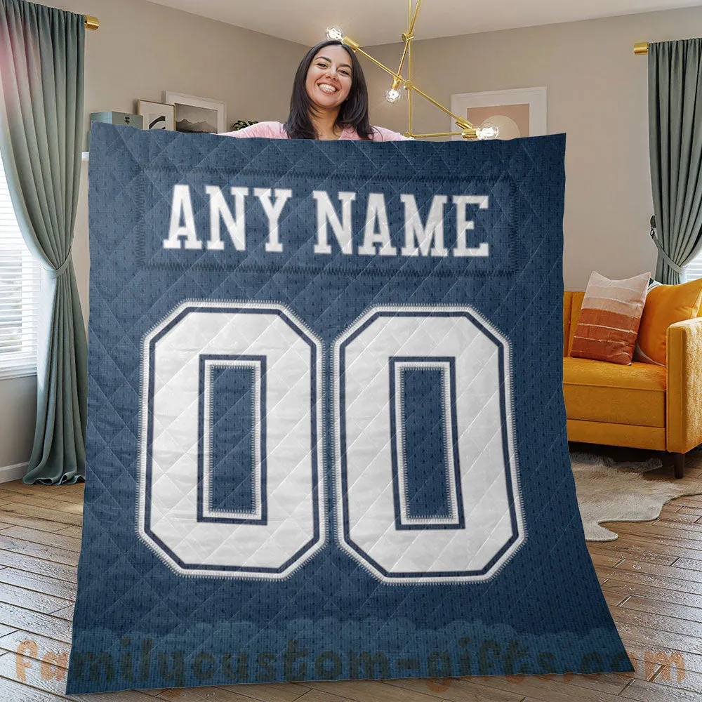 Custom Premium Quilt Blanket Dallas Jersey American Football Personalized Quilt Gifts for Her & Him