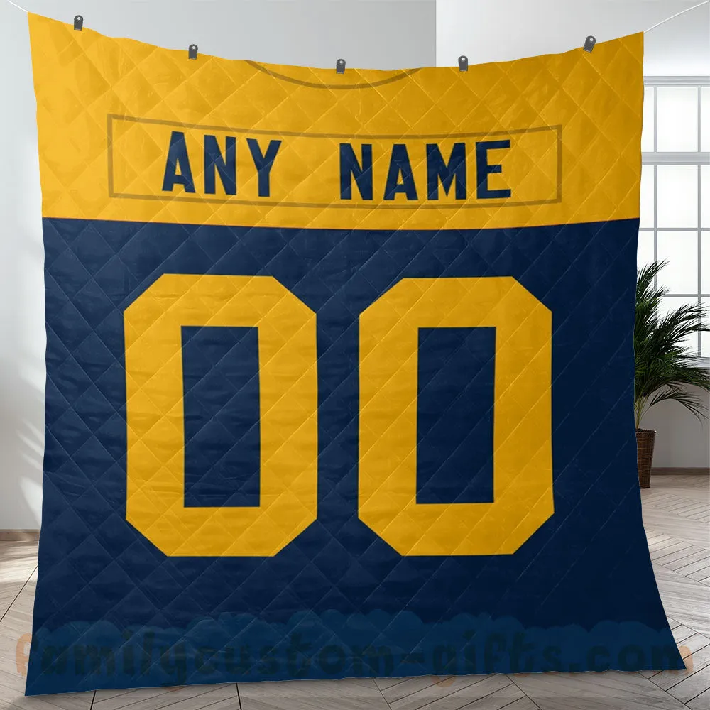 Custom Premium Quilt Blanket Green Bay Jersey American Football Personalized Quilt Gifts for Her & Him