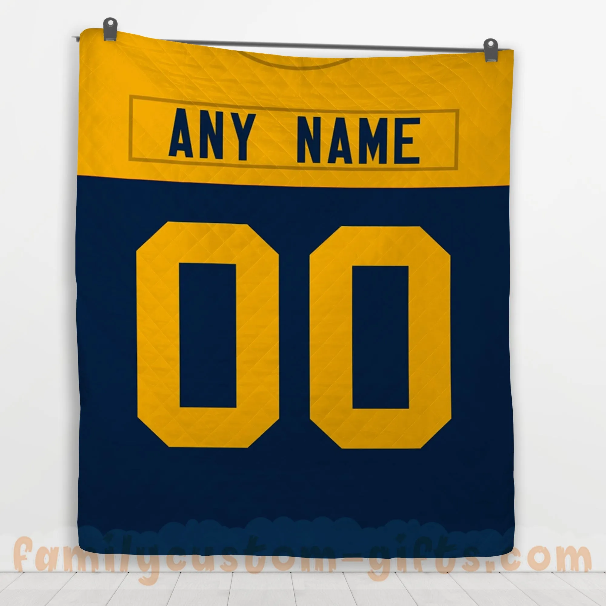 Custom Premium Quilt Blanket Green Bay Jersey American Football Personalized Quilt Gifts for Her & Him