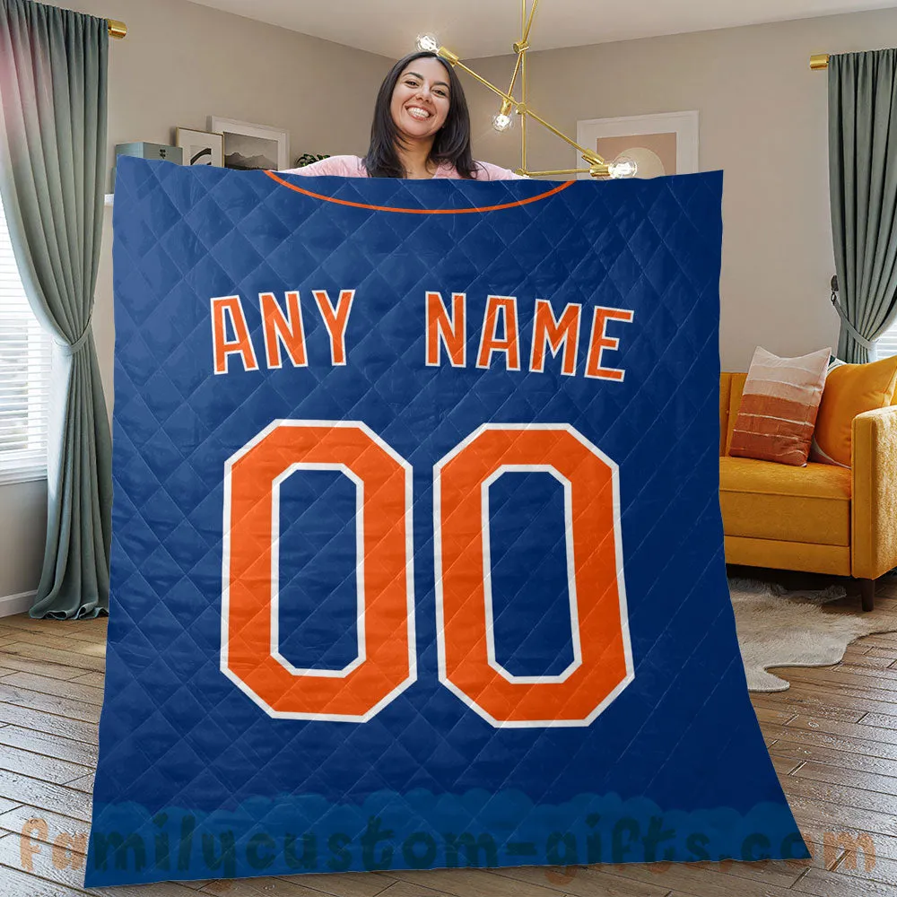 Custom Premium Quilt Blanket New York Jersey Baseball Personalized Quilt Gifts for Her & Him