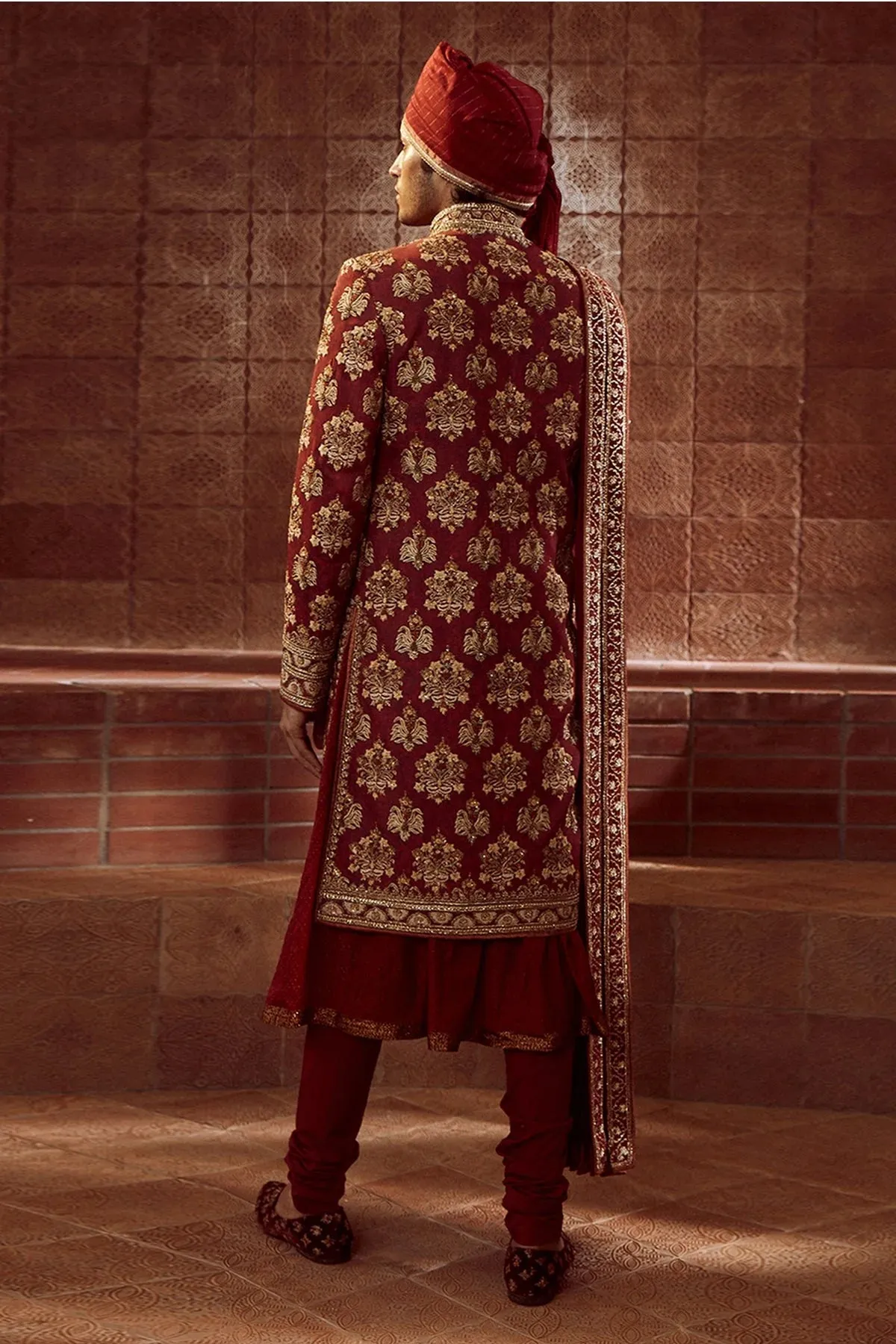 DEEP MAROON SHERWANI
