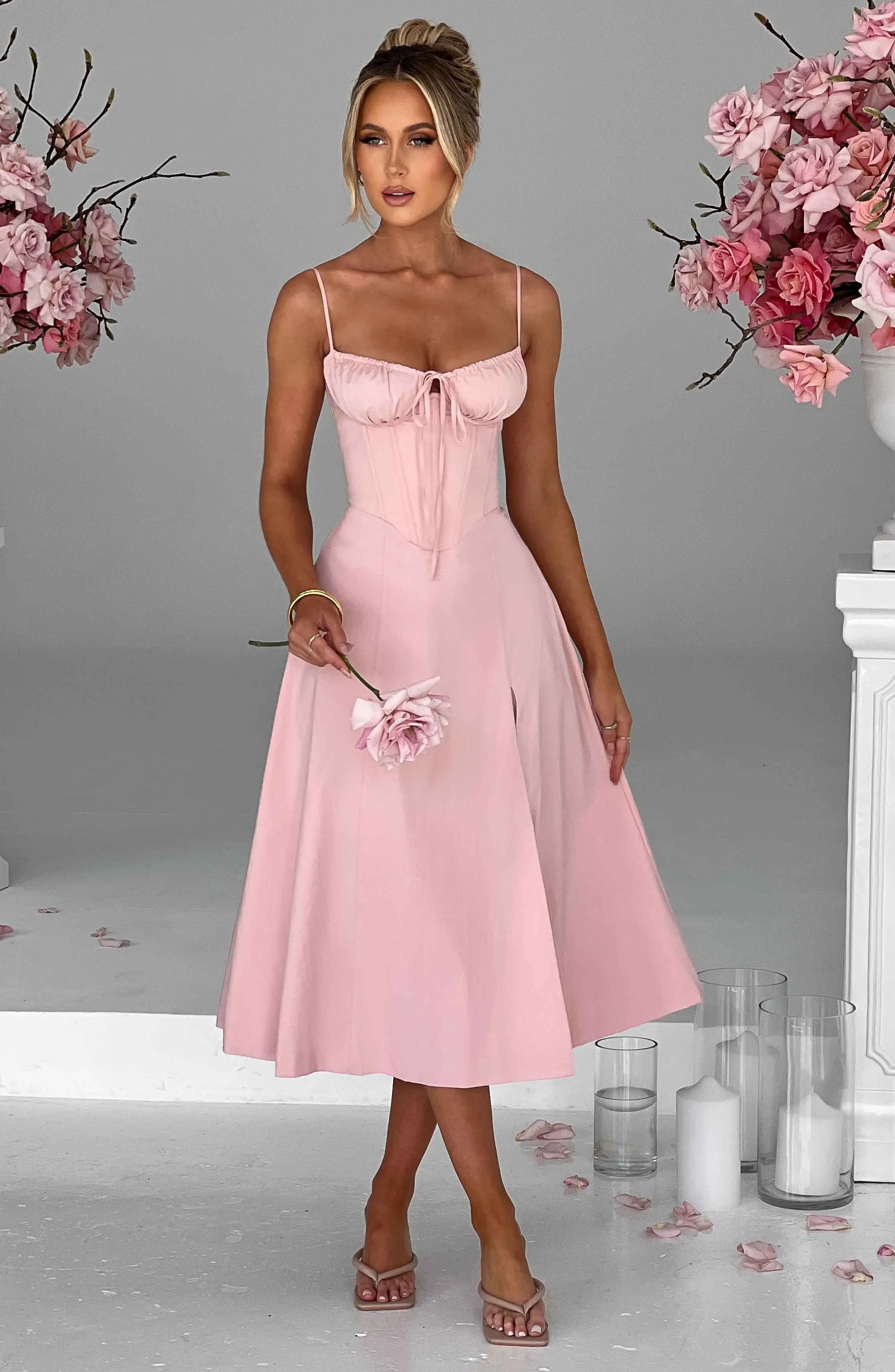 Delilah Midi Dress - Blush