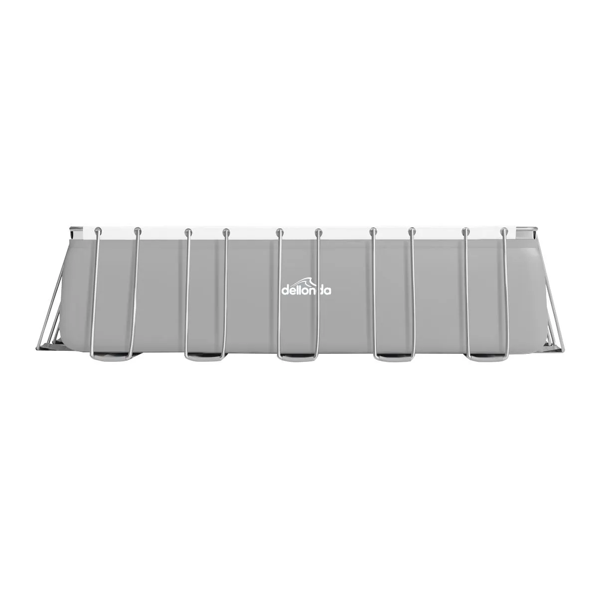 Dellonda 21ft Deluxe Steel Frame Swimming Pool, Rectangular with Step Ladder, Pool and Ground Covers and Filter Sand Pump