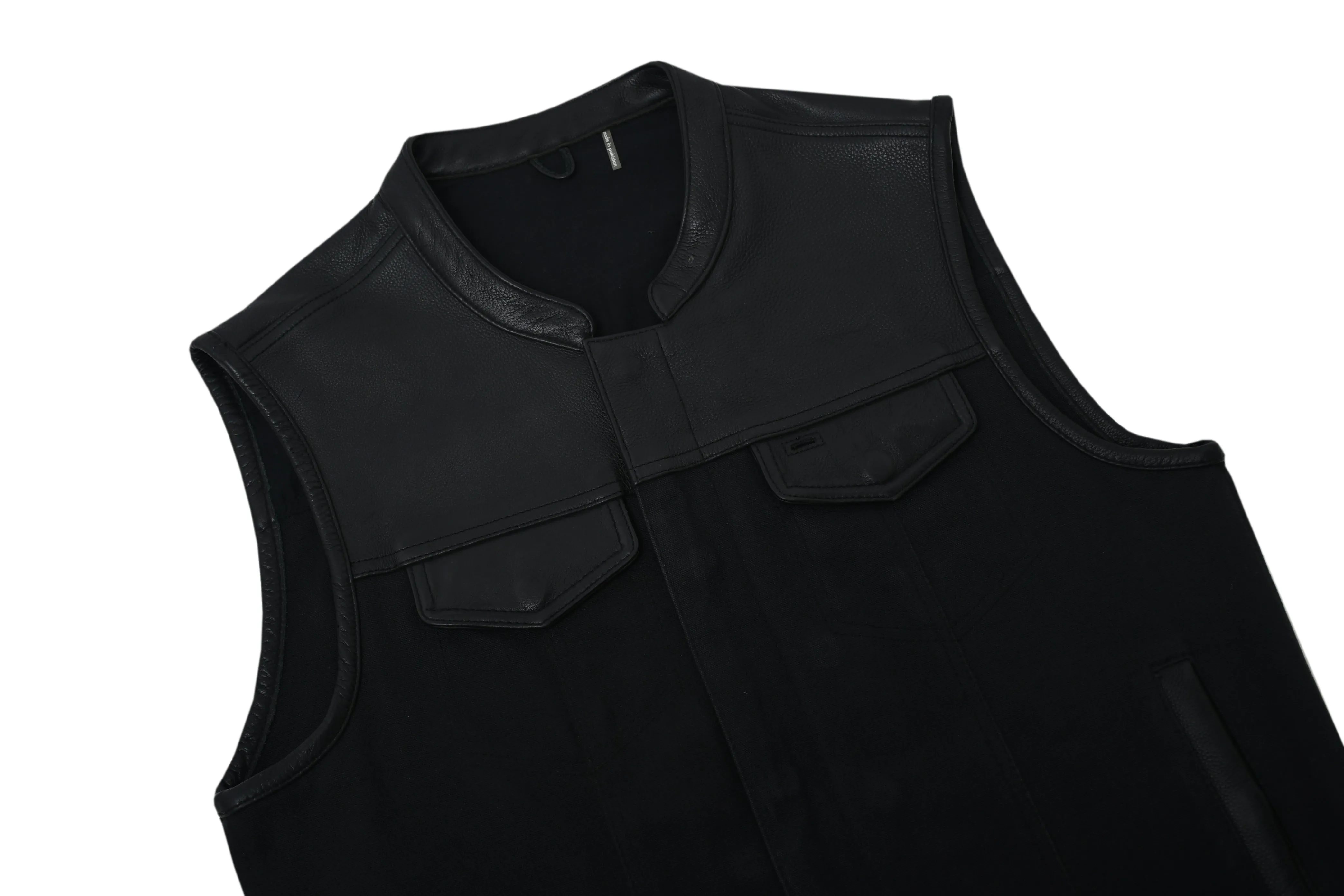 DETOUR - Motorcycle Leather/Canvas Vest