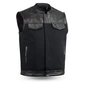 DETOUR - Motorcycle Leather/Canvas Vest