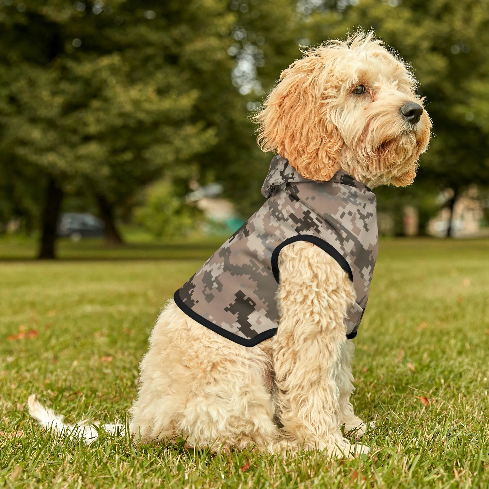 Dog Hoodie Sweater, Camouflage Tan - Comfortable Dog Clothes