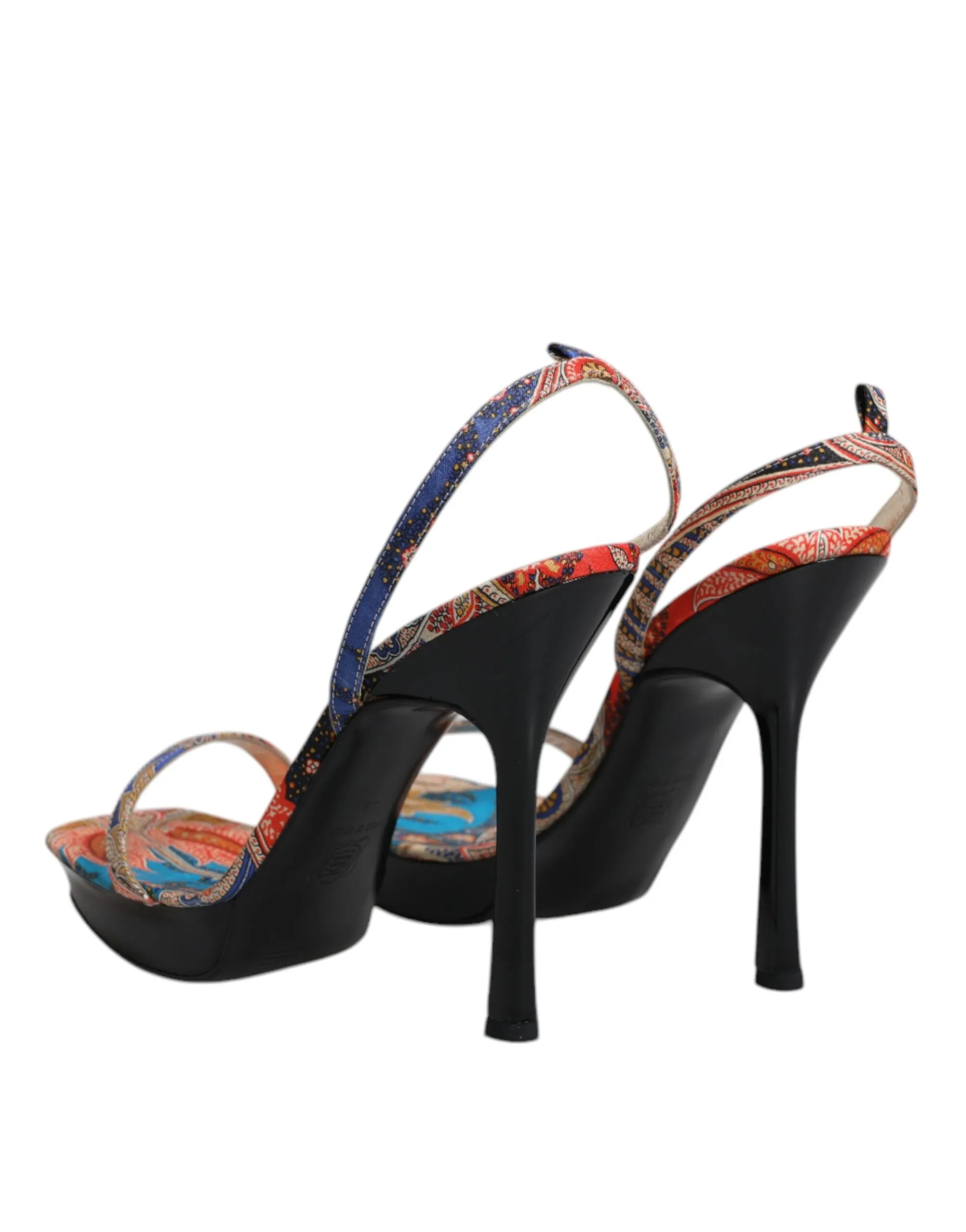 Dolce&Gabbana Women Multicolor Sandals Leather Floral Strappy Heels Shoes EUR 39