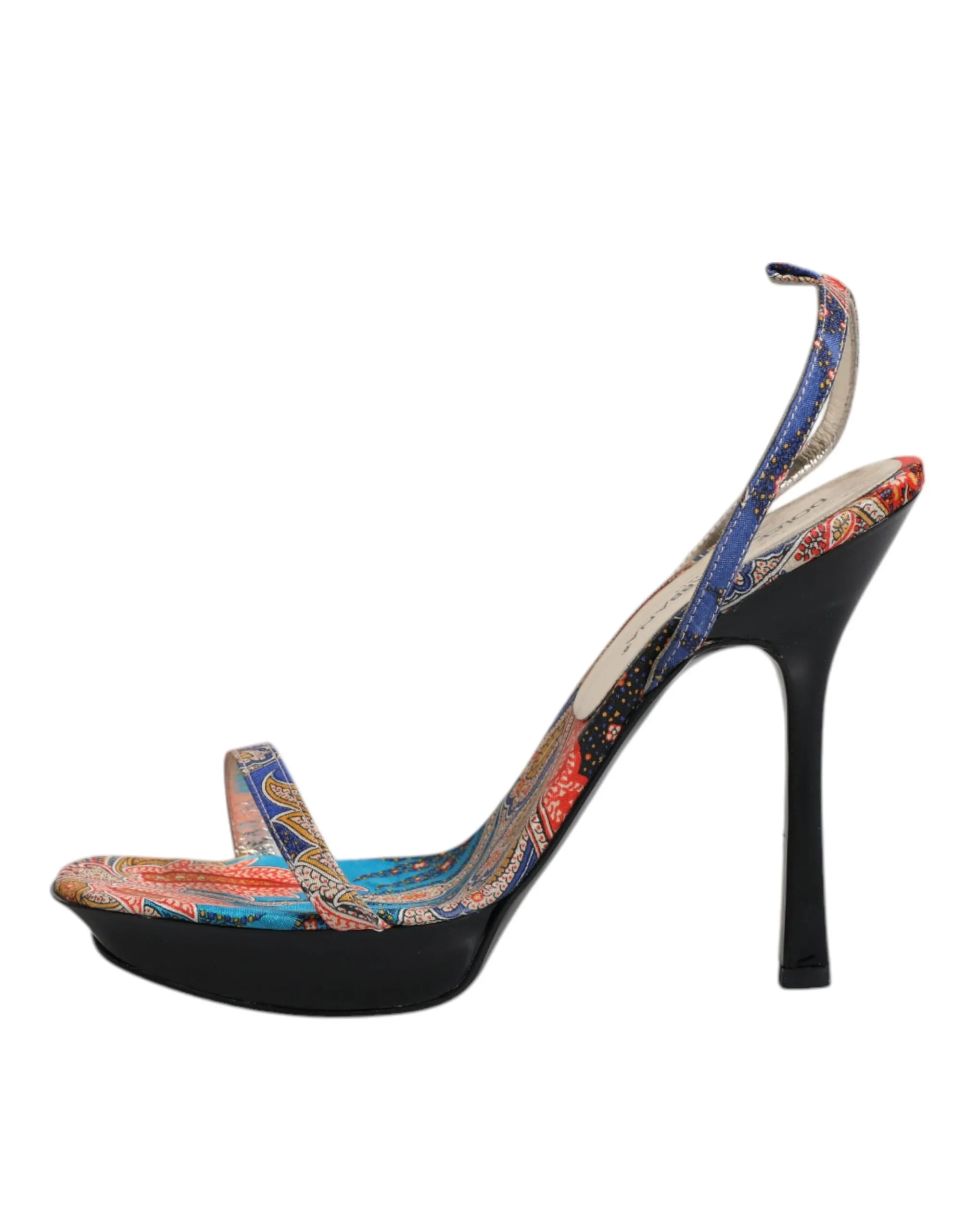 Dolce&Gabbana Women Multicolor Sandals Leather Floral Strappy Heels Shoes EUR 39