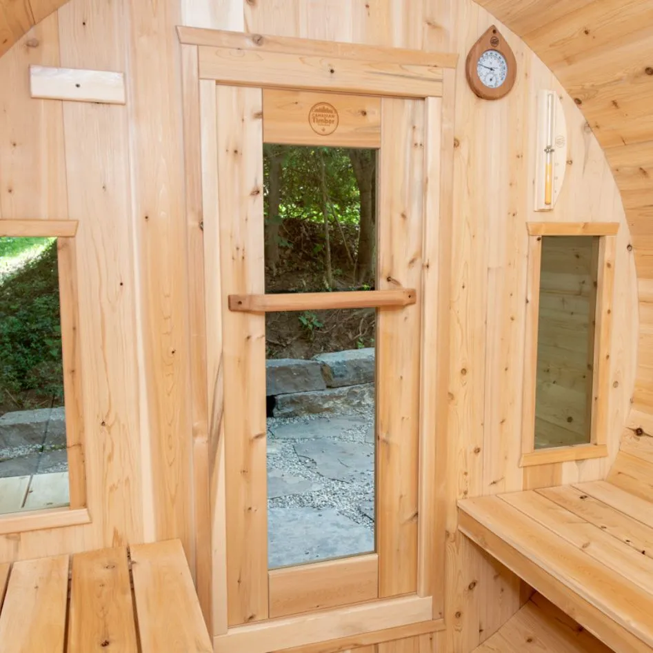 Dundalk CT Tranquility 6 Person Barrel Sauna | Wood Burning Heater