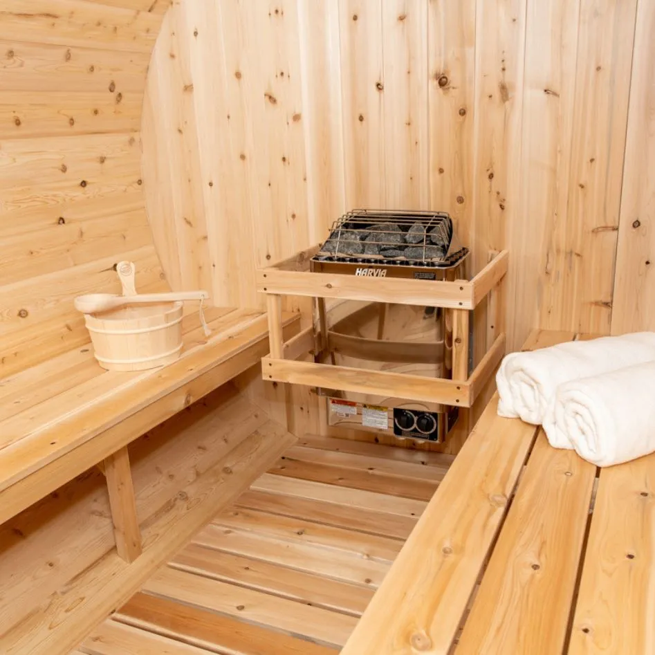 Dundalk CT Tranquility 6 Person Barrel Sauna | Wood Burning Heater