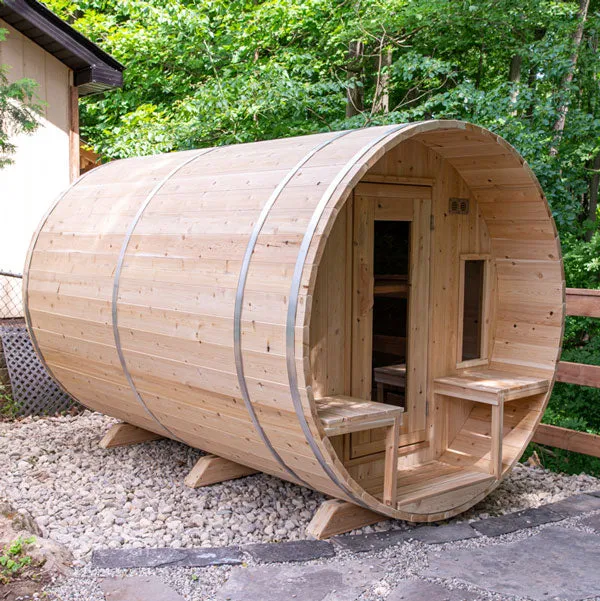 Dundalk CT Tranquility 6 Person Barrel Sauna | Wood Burning Heater
