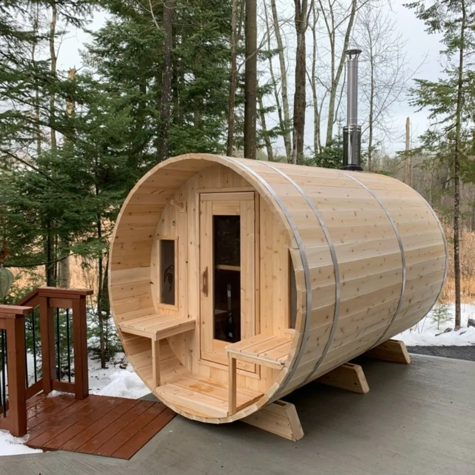 Dundalk CT Tranquility 6 Person Barrel Sauna | Wood Burning Heater