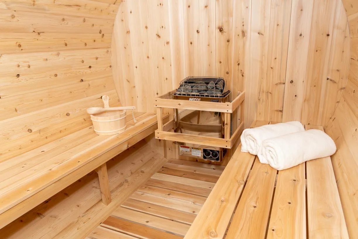 Dundalk CT Tranquility 6 Person Barrel Sauna | Wood Burning Heater