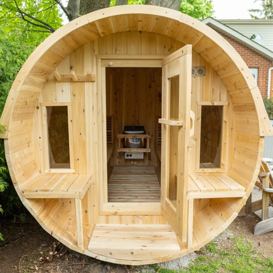 Dundalk CT Tranquility 6 Person Barrel Sauna | Wood Burning Heater