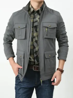 Durable, weatherproof men's nylon jacket for the outdoors