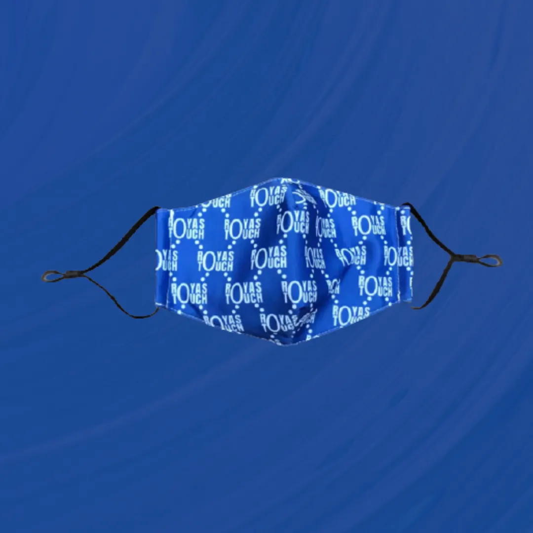 DUtheRAGthing X RoyasTouch Royal Blue & White Premium Adjustable Face Masks
