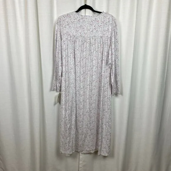 Eileen West White&amp;Pink Floral Nightgown Sz.1X NWT
