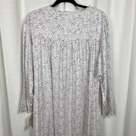 Eileen West White&amp;Pink Floral Nightgown Sz.1X NWT