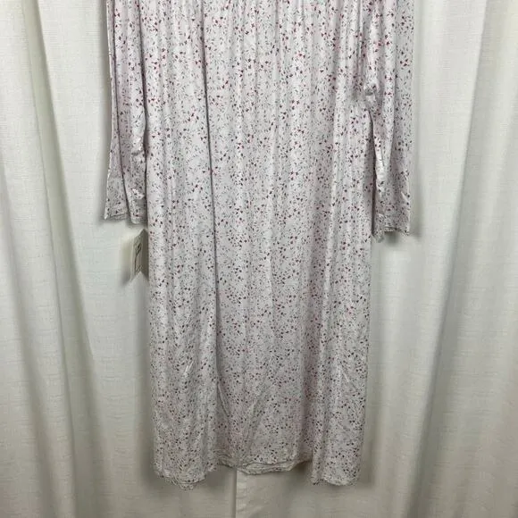 Eileen West White&amp;Pink Floral Nightgown Sz.1X NWT