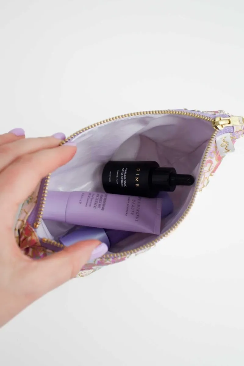 English Rose Canvas Mini Maxx Cosmetic Bag