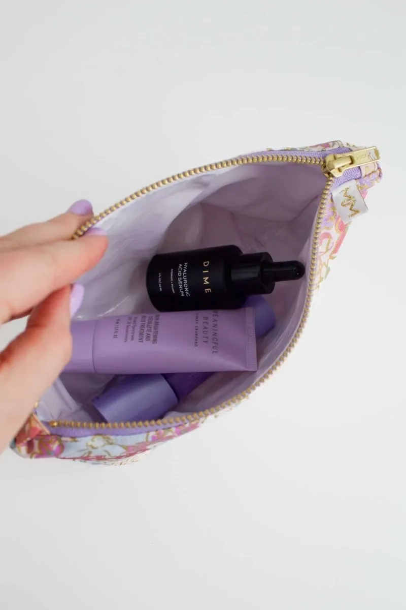English Rose Canvas Mini Maxx Cosmetic Bag
