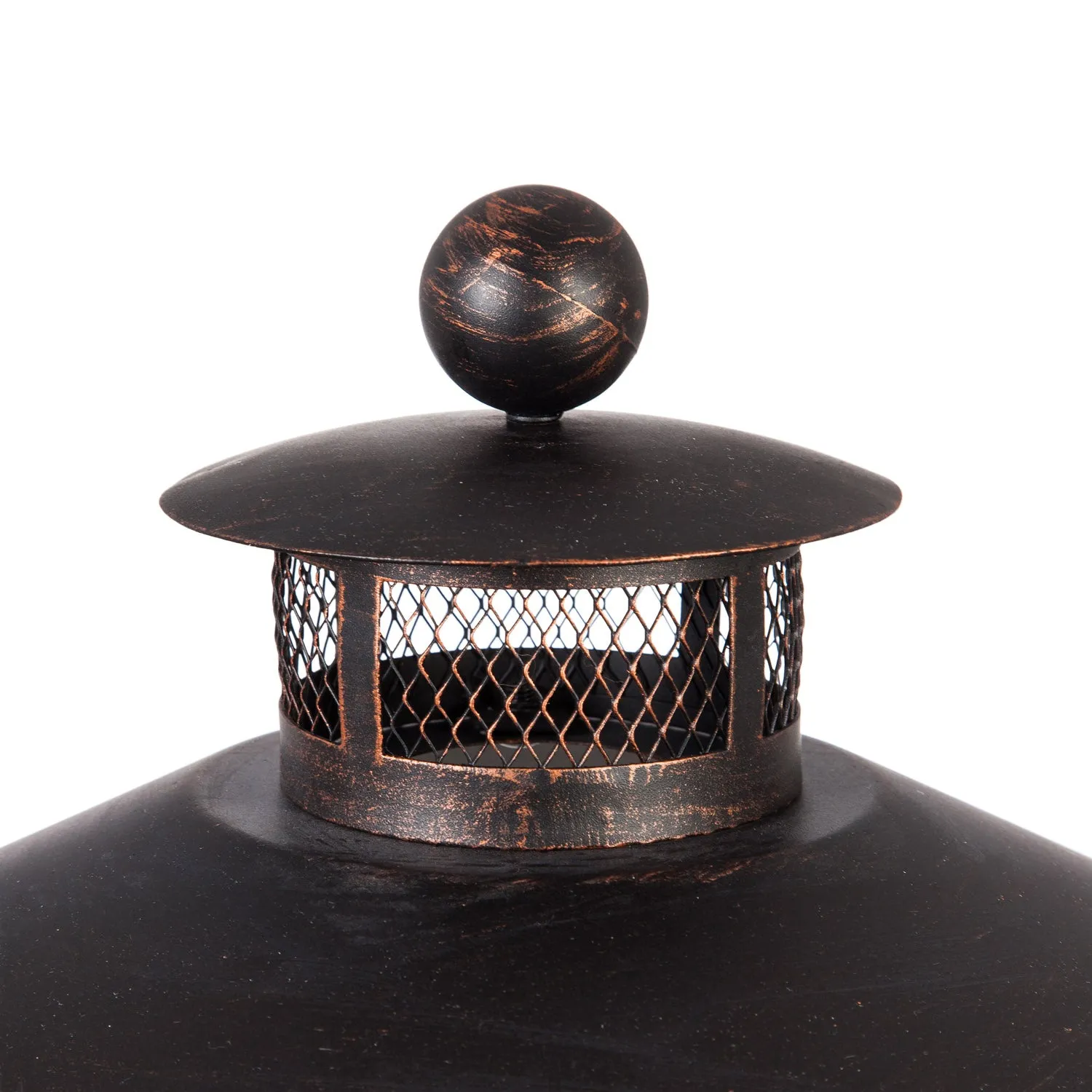Evergreen Accessory,Tall firepit with chimney,22x22x31 Inches