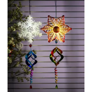 Evergreen Wind,Red Metal Flower Twirler,10.43x4.53x35.43 Inches