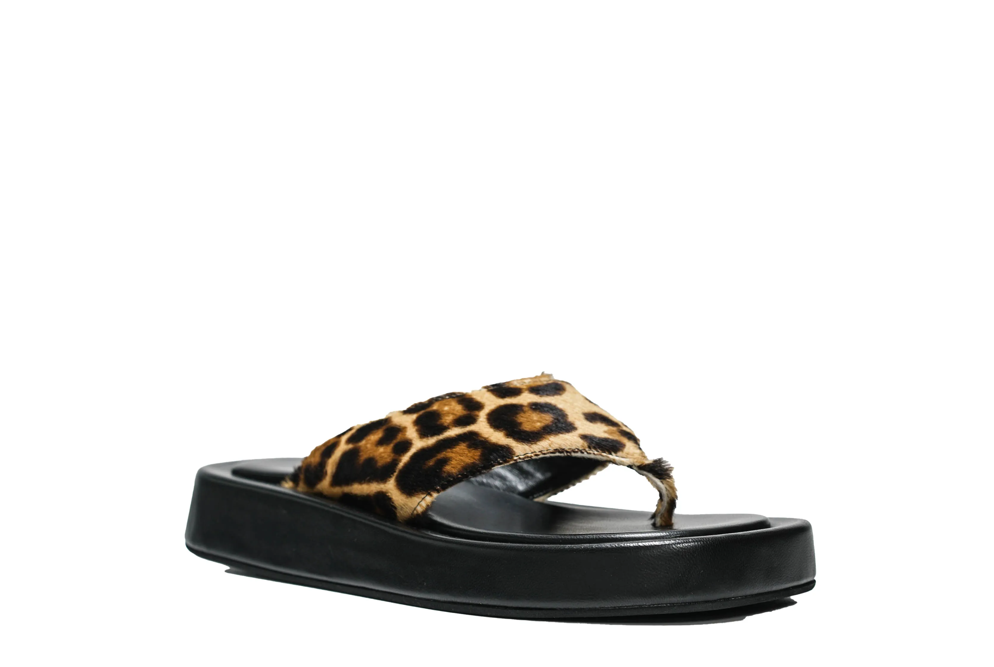 Fabio Rusconi Women's Leopard Pony Flat Thong Gina