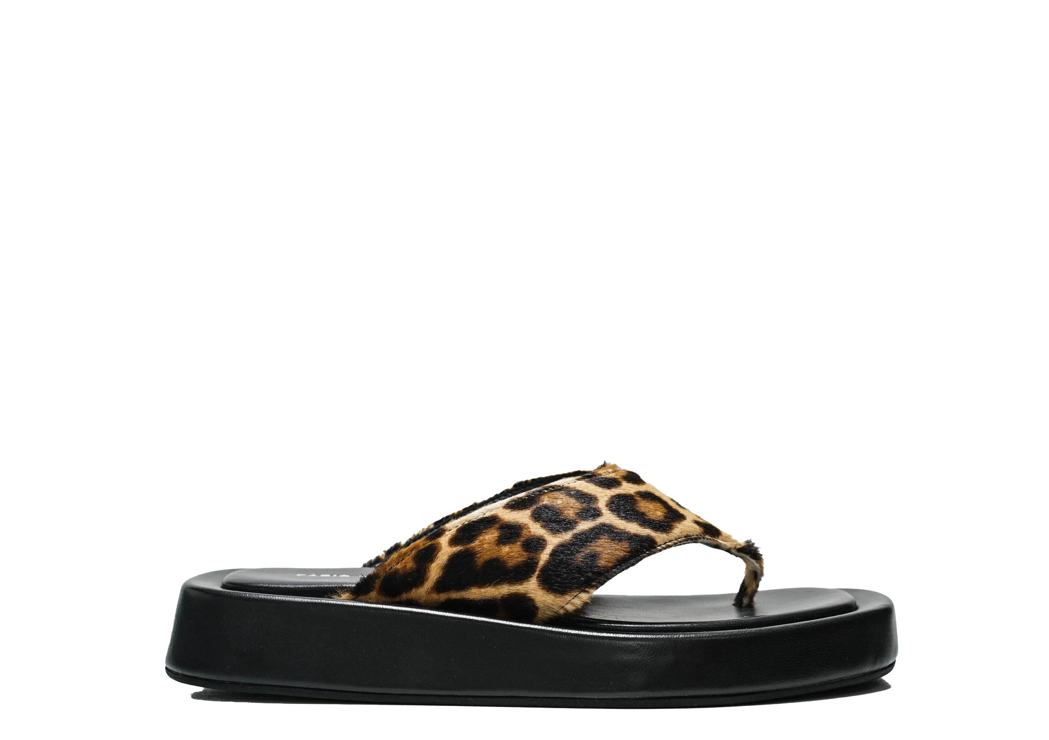 Fabio Rusconi Women's Leopard Pony Flat Thong Gina