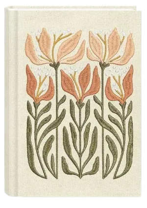 Fabric Embroidered Journal:  Lily Flower