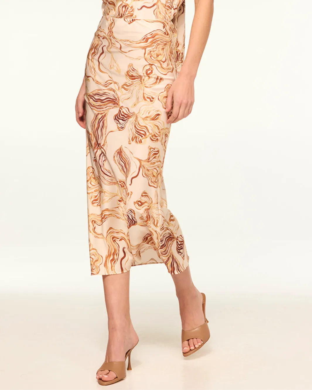 FAY SKIRT IN GOLDEN STRAW SATIN