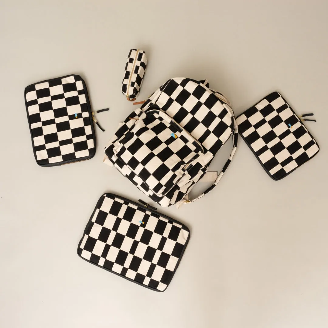 FINAL SALE: Laptop Sleeve - Large - Black Checker