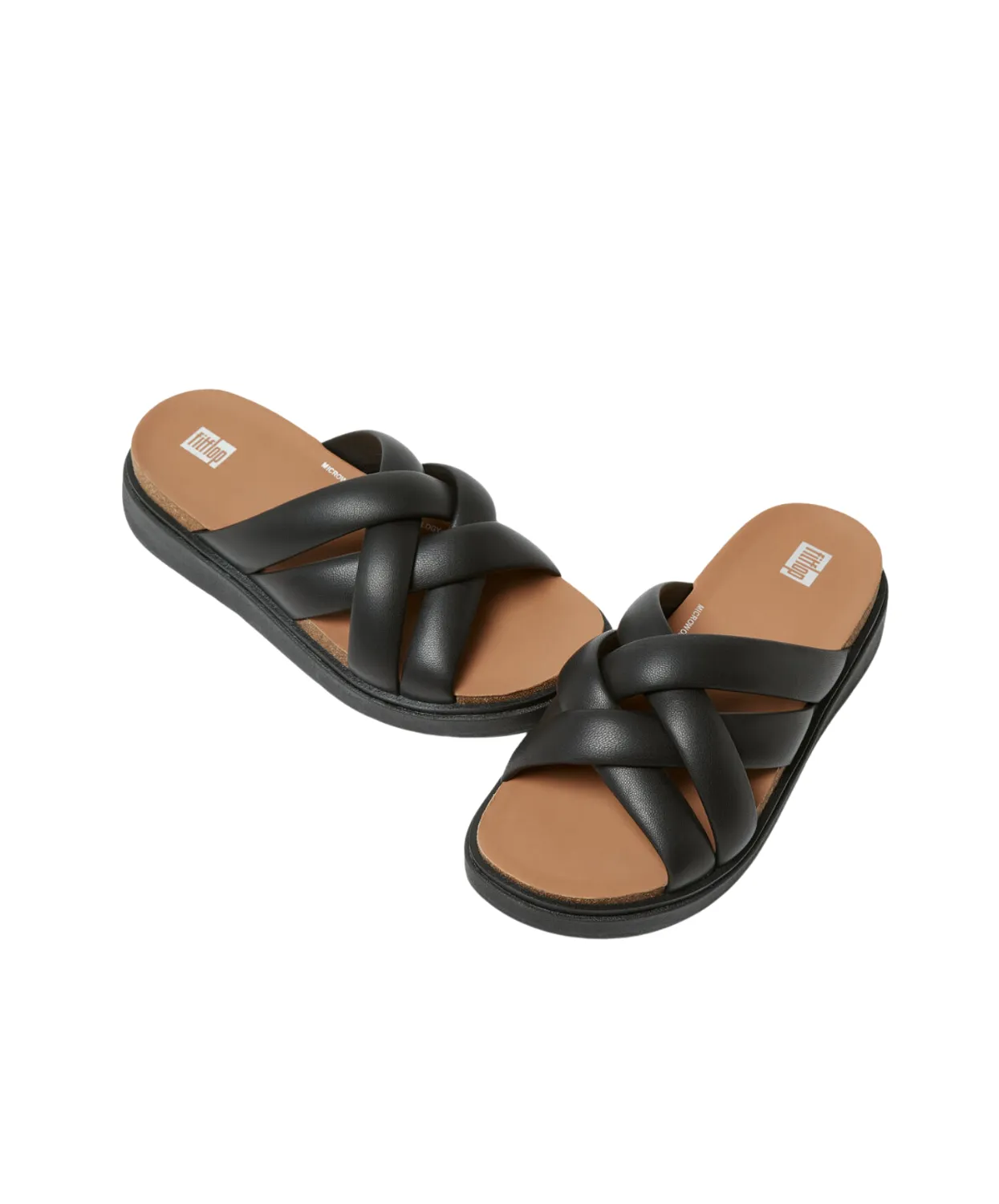 FitFlop Gen FF Padded Strap Leather Slide Black