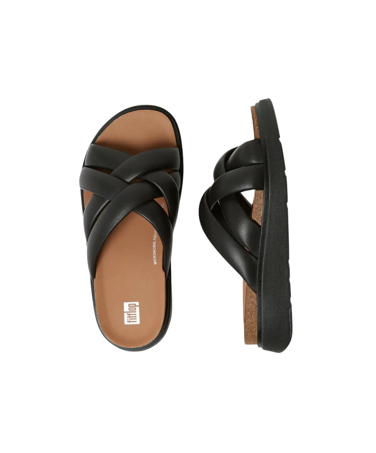 FitFlop Gen FF Padded Strap Leather Slide Black