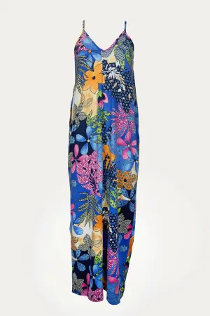FLORAL-PRINT STRETCH-MODAL JERSEY MAXI DRESS