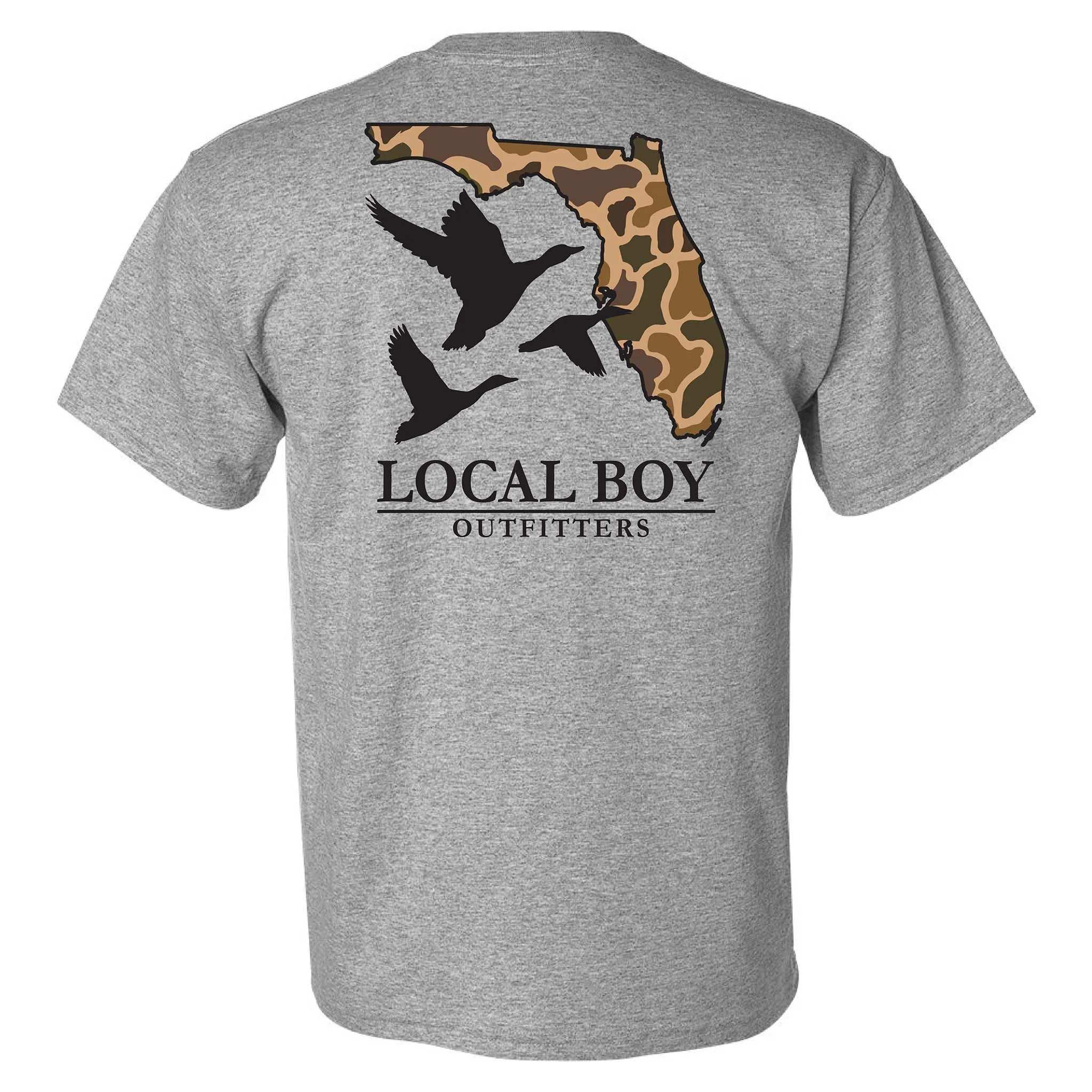 Florida Camo State Short Sleeve T-Shirt in Oxford Grey